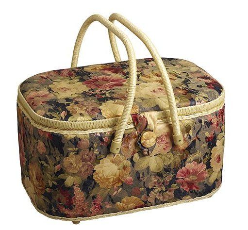 Складная шкатулка для рукоделия двухъярусная 33*22*14