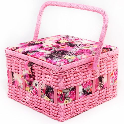 Складная шкатулка для рукоделия двухъярусная 23*23*13