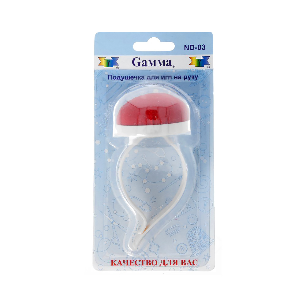 Подушечка для игл на руку 12.5 см в блистере круглая "Gamma" ND-03