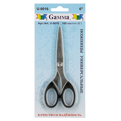 Ножницы "GAMMA" U-9016 универсальные в блистере 160 мм