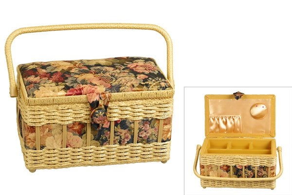 Складная шкатулка для рукоделия двухъярусная 25*18*12