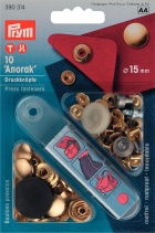 Кнопки "Anorak" золотистый 15мм (10шт) 390314