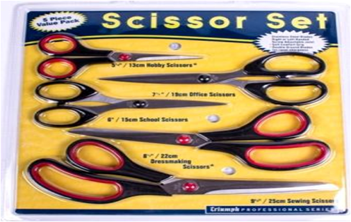 Набор из 5-и ножниц (13, 15, 19, 22 и 25 см.)