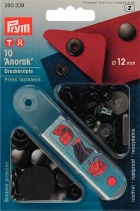 Кнопки "Anorak" черный 12мм (10шт)  390339