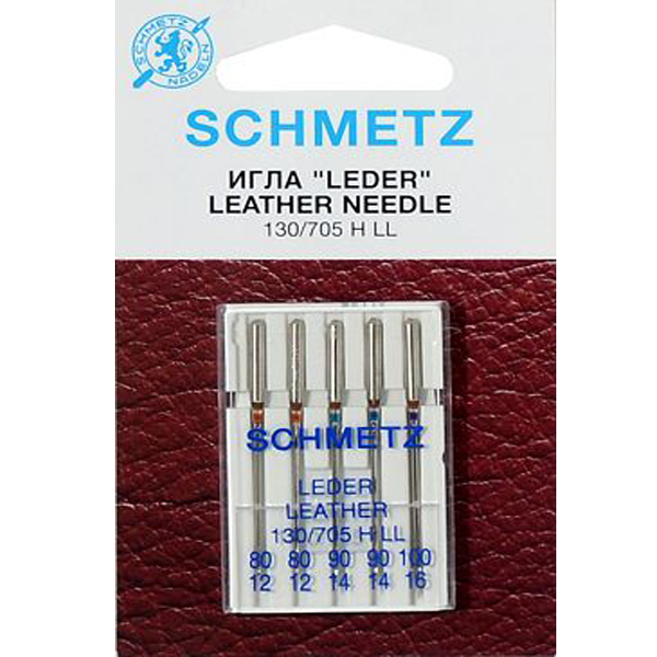 Иглы для кожи №80-100 Schmetz 130/705 HLL 5 шт