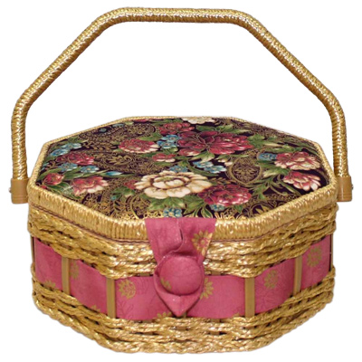 Складная шкатулка для рукоделия двухъярусная 32*32*18