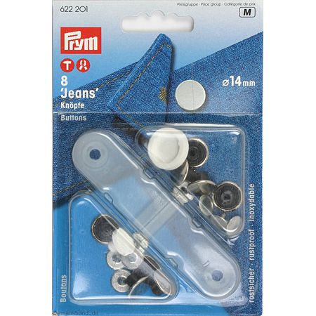 Кнопки "Jeans" серебристый 14мм (8шт) 622201