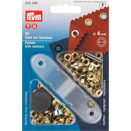 Люверсы золотистые 4мм (50шт) 542408