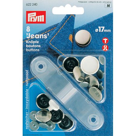 Кнопки "Jeans" серебристый 17мм (8шт) 622240