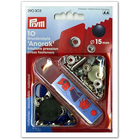 Кнопки "Anorak Color" синий 15мм (10шт)  390303