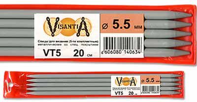 спицы носочные Visantia VT5 20см, D 3,5 мм.