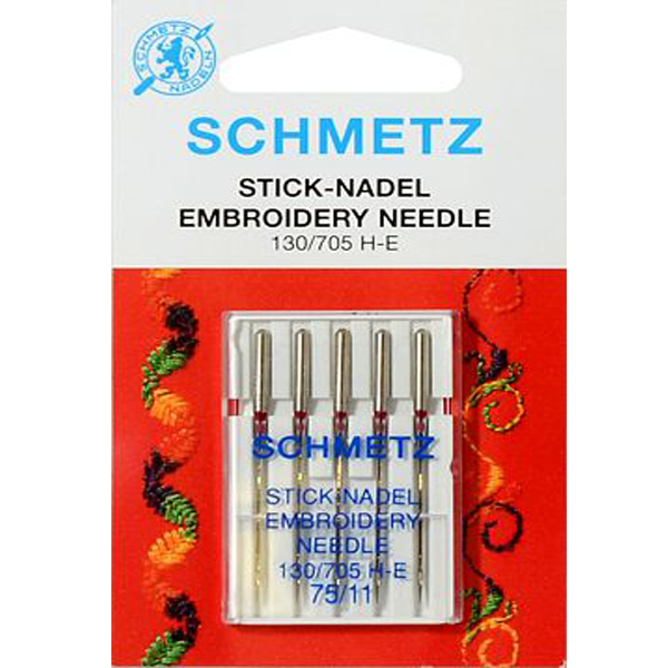 Иглы для вышивки №75 Schmetz 130/705H-E 5 шт
