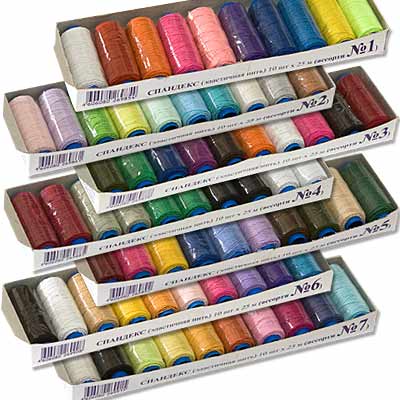 Нитки "Gamma" "спандекс" цв. ET-10 60% латекс, 40% полиэстер 25 м 27 я